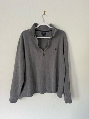 Brooks Brothers Gray Half-Zip Pullover Sweater